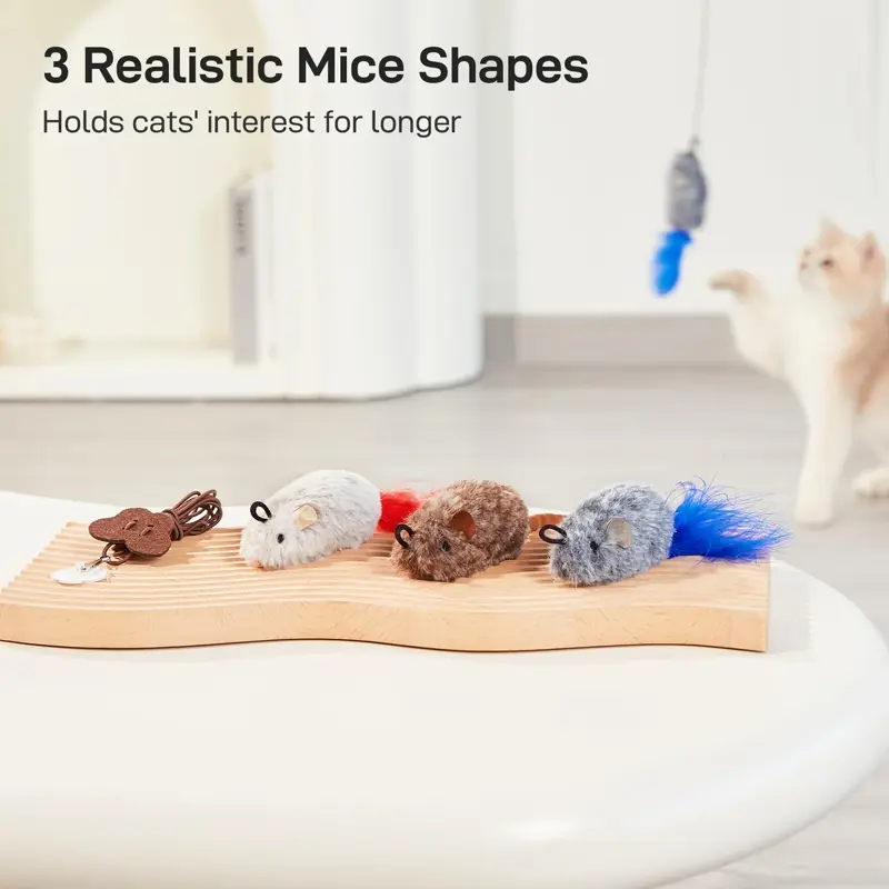 Jouets pour chats - Souris interactives avec son grinçant