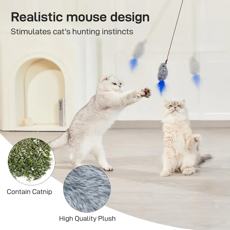 Jouets pour chats - Souris interactives avec son grinçant